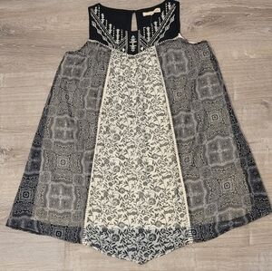 NWT‎ Rewind Medium Tunic Top A Line Dress Mixed Fabrics Charcoal Black Soft